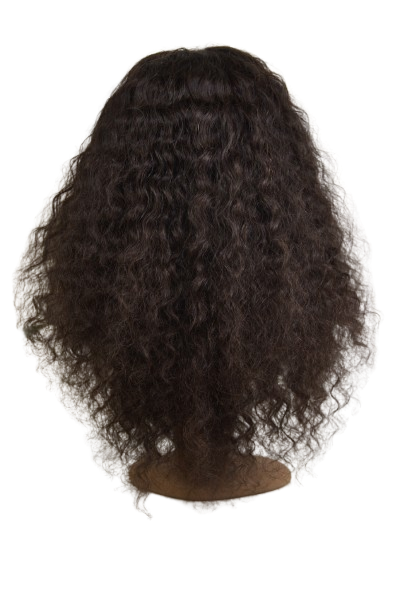 Voluminous Tight Curl Human Hair Wig – Dark Brown - Image 3