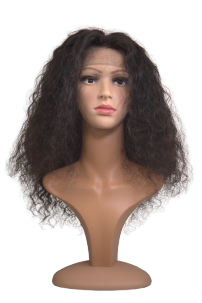 Voluminous Tight Curl Human Hair Wig – Dark Brown