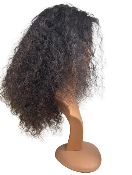Voluminous Tight Curl Human Hair Wig – Dark Brown - Image 2